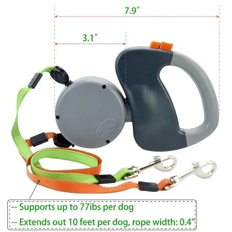 Automatic Pet Leash for Two Dogs