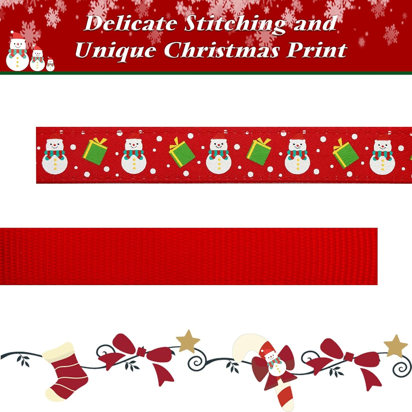 Christmas Dog Collar with Bow Tie
