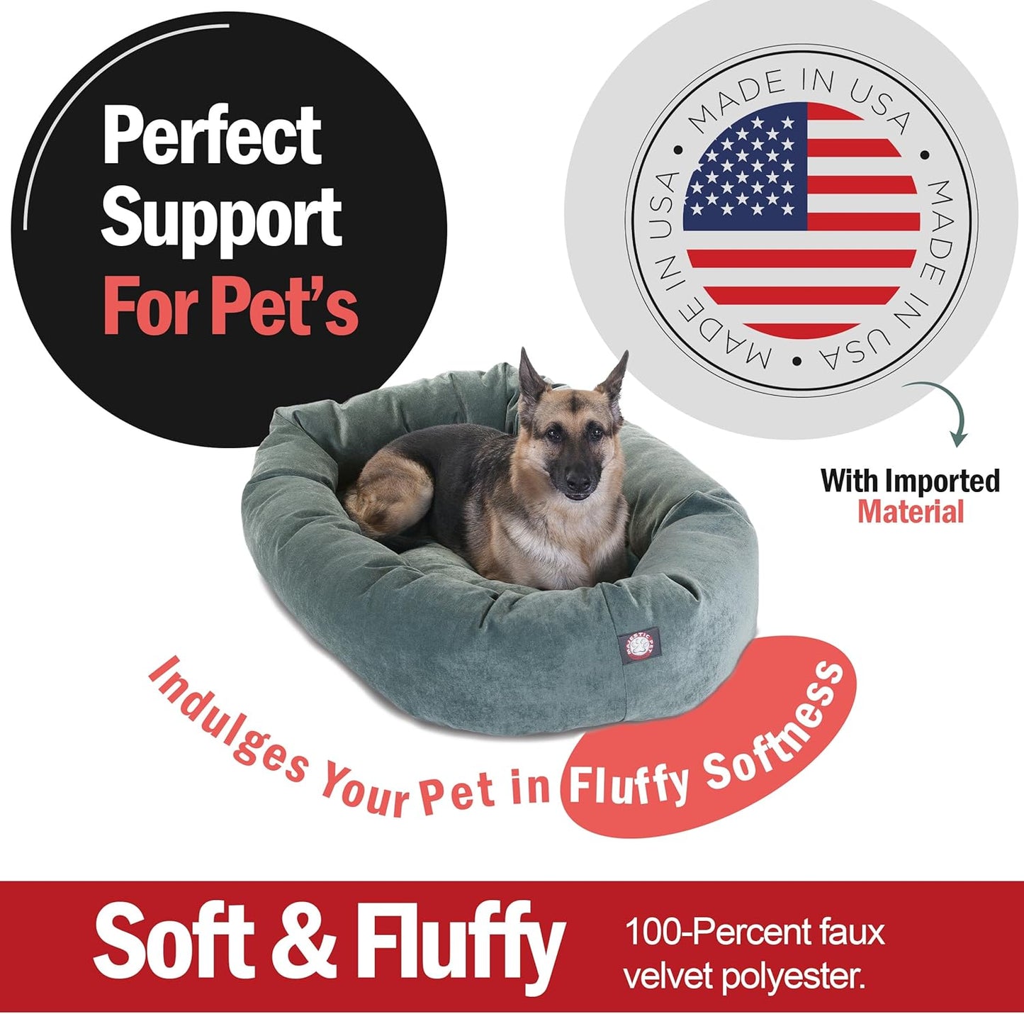 52in Micro Velvet Dog Bed