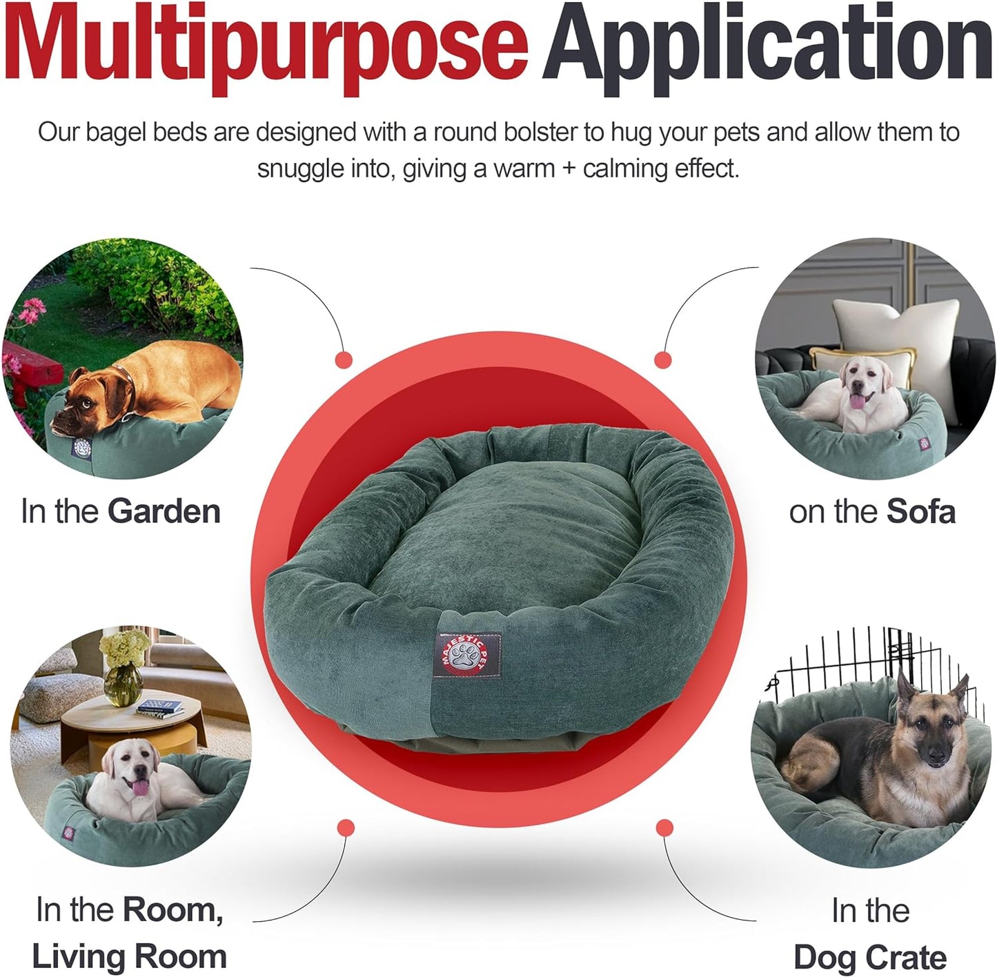 52in Micro Velvet Dog Bed
