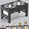 2 Stainless Steel Dog Food Bowls Stand