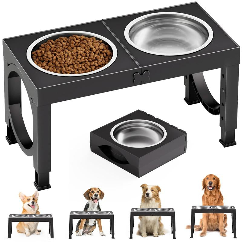 Elevated & Collapsible Dog Feeder Bowl