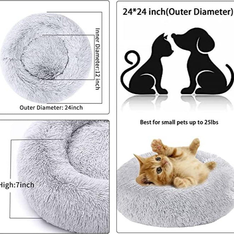 Fluffy Donut Pet Bed