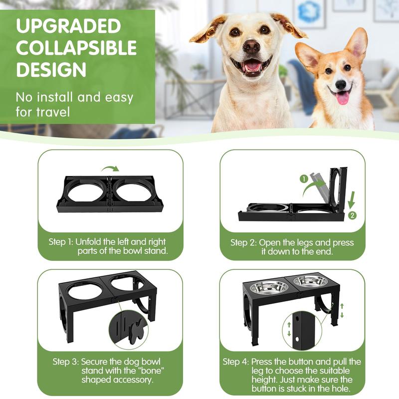 Elevated & Collapsible Dog Feeder Bowl