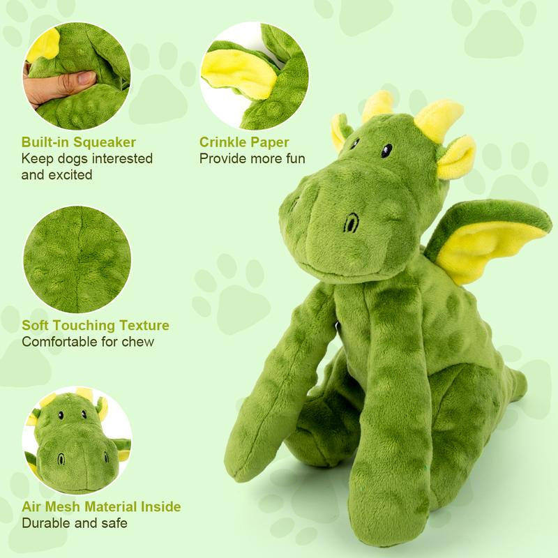 Anyask Durable Squeaky Dog Toy 5 Packs, Plush Stuffed Animal with Crinkle Paper for Interactive Play, Plush Tug of War Toy Keeps Dogs Busy and Helps Puppies with Teething, Perfect for Small, Medium Dog, Not Suitable for Strong, Aggressive Chewers Dogs