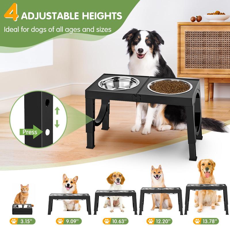 Elevated & Collapsible Dog Feeder Bowl