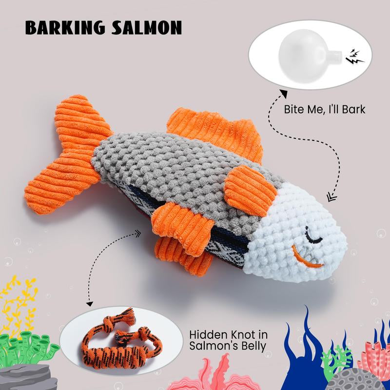 4 PCS Crinkle Squeaky Dog Toys Octopus Ocean Theme