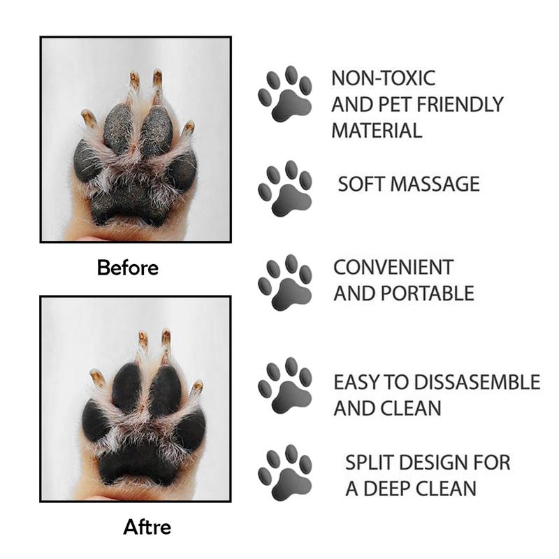 Portable Silicone Pet Dog Cat Paw Feet Cleaning Brush Bottle - Small and Medium Size