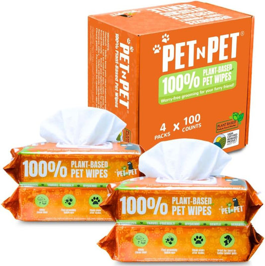 PET N PET 100% Plant-Based Hypoallergenic Dog and Cat Wipes